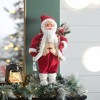 Whisen 11x6.7x23"H Felt/Plastic/Faux Fur Standing Santa W/Lantern & Bag, Christmas Decoration - Multicolor - 3 of 4