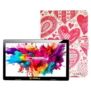 LINSAY 10.1"Octa Core 128GB Storage Android 14 Tablet with Unicorn Shape Case - 1 of 4