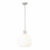 Margo Mid-Century Modern Pendant Light - Sleek White Glass Globe, 100W, Dimmable, Dry Rated - 4 of 4