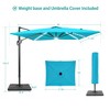 Sonkuki 11.5x9FT Outdoor Patio Solar LED Cantilever Umbrella Aluminium Pole w/Base, 360°Rotation and Canopy Angle Adjustment - 3 of 4