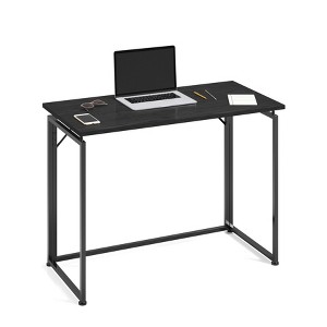 AZL1 Life Concept Folding Table Space Saving No Assembly Needed with Sturdy Steel Legs for Small Home Bedroom Dorm Grey, Black, 43.7"*29.92"*3.39" - 1 of 4