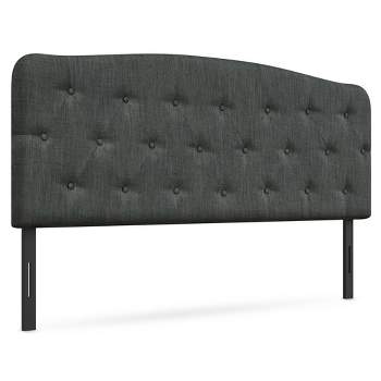 Costway Full Size Upholstered Headboard Only Adjust Button Tufted Faux Linen Light Grey\Dark Grey