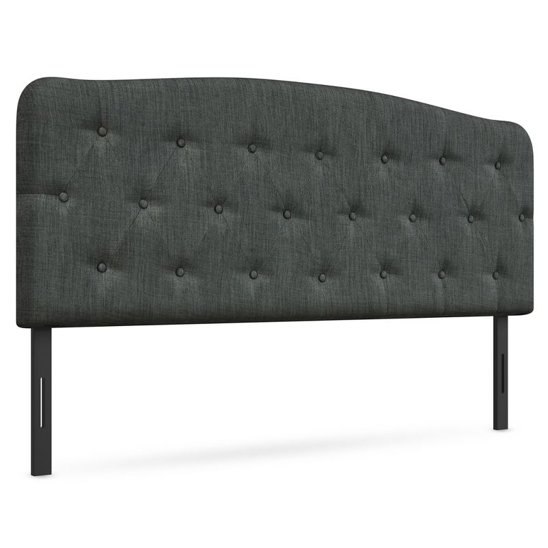 Costway Full Size Upholstered Headboard Only Adjust Button Tufted Faux Linen Light Grey\Dark Grey, 1 of 11