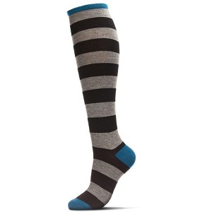Memoi Women's Soft Shaded Stripes Cashmere Blend Knee High Socks - 1 of 2