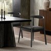 GDFStudio Monita Mid-Century Upholstered Oak Wood Dining Chairs with Handwoven Seat (Set of 2) - 2 of 4