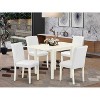 5-Piece Linen White Finish Solid Wood Top - Dining Room Set (Seats-4) - 2 of 4