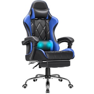 LACOO 2024 Upgraded Faux Leather Massage Gaming Chair with Footrest - 1 of 4
