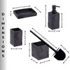 Evideco French Home Goods Stone Collection Bathroom Accessory Set – 4 Pieces Includes Soap Dispenser, Tumbler, Soap Dish, and Toilet Brush Holder - 4 of 4