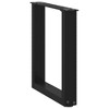 vidaXL Coffee Table Legs - u-Shaped Black Steel - Customizable Furniture Supports for Living Room or Patio with Adjustable Height 11" x(16.5"-16.9") - 3 of 4