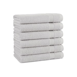Host & Home Cotton Luxury Hand Towels (6 Pack), 16x28, Quick-Drying, Dobby Border - 1 of 4