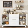 36" Modern Coffee Bar Cabinet with Fluted Glass Doors - Buffet Sideboard with Adjustable Shelves, For Dining Room, Living Room - 3 of 4