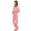 Women's Short Sleeve Top and Pants Pajama Set - White Mark - 3 of 4