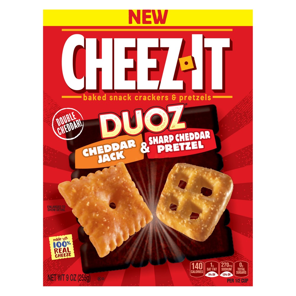 UPC 024100111312 product image for Cheez-It Duoz Cheddar Jack & Sharp Cheddar Pretzel Snack Crackers - 9oz | upcitemdb.com