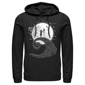 Men's The Nightmare Before Christmas Halloween Jack Skellington Sally Meant to Be Pull Over Hoodie