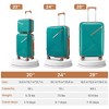 NAYSAYE Luggage Sets 4 Piece 14 20 24 28 Expandable Lightweight PP Suitcase with Four Double Silent Spinner Wheels TSA Lock, Green, 18.3"*10.8"*29" - 3 of 4