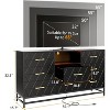 Jojoka 8 Deep Black Drawer Dresser for Bedroom with Charging Station and LED Lights, Black - 3 of 4