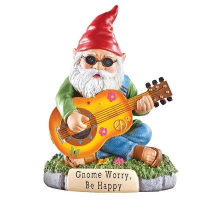 Collections Etc Hand-Painted Gnome Worry, Be Happy Garden Statue