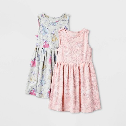 Toddler Girls' 2pk Disney Sleeveless Belle And Princess Dress : Target