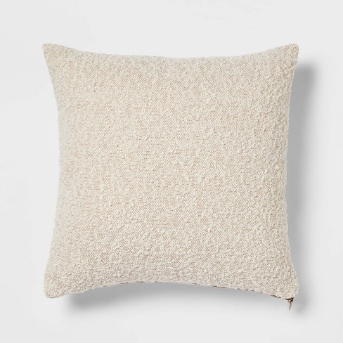 Woven Boucle Square Throw Pillow With Exposed Zipper Neutral - Threshold™ :  Target