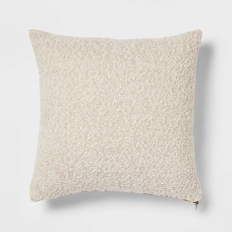 Woven Boucle Square Throw Pillow with Exposed Zipper - Threshold™, 1 of 11