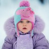Peppa Pig Girls' Winter Hat and Mittens Set, Toddlers Age 2-4 (Blue/Pink) - 2 of 2