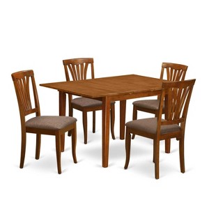 3-Piece Saddle Brown Finish Solid Wood Top - Dining Room Set - Seats 4 - 1 of 4