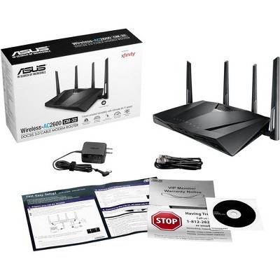 Asus CM-32 IEEE 802.11ac Cable, Ethernet Modem/Wireless Router - 2.40 GHz ISM Band - 5 GHz UNII Band - 325 MB/s Wireless Speed - 4 x Network Port