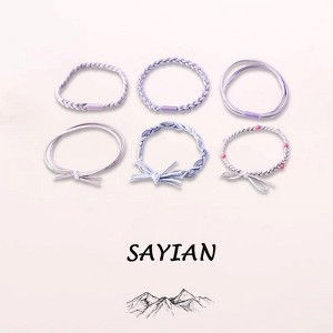 4 pcs Flower pattern Phone Circle Coil Hair Ties, Mixed color Hair circle, and Cute Hair Accessories - 1 of 3