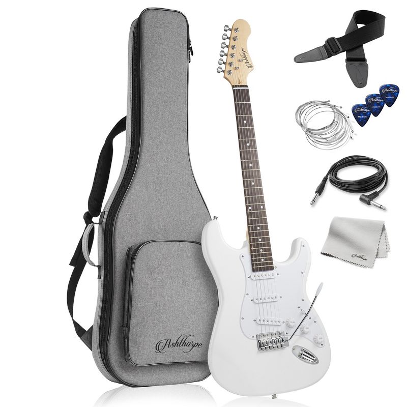Ashthorpe 39-Inch Electric Guitar with S-S-S Pickups and Tremolo Bar, Full-Size Guitar Kit with Gig Bag and Accessories, 1 of 8