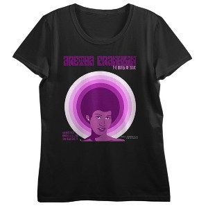 Aretha Franklin Queen of Soul Women's Black Short Sleeve Tee - 1 of 4