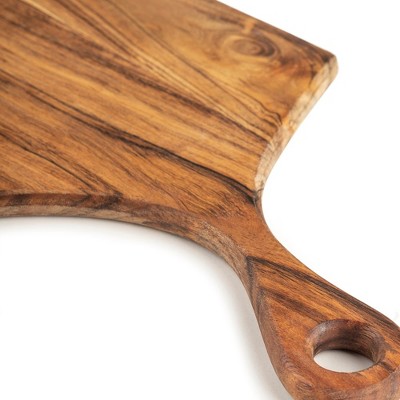 Rustic Teak Wood Paddle Cutting Board, 20"
