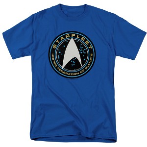 Star Trek Beyond Starfleet Patch Adult T-Shirt Royal Blue - 1 of 4