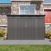 ORRD 4x9FT Outdoor Metal Storage Shed Sloping Roof, 6 Vents & 2 Swing Doors For Backyard/Garden/Garage/Lawn (Gray) - 3 of 4