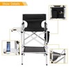 Karl Home 31in Portable Foldable Director Chair Makeup Artist Chair with Side Table Black - 4 of 4