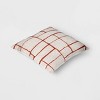 18"x18" Stacked Geo Woven Square Outdoor Throw Pillow White/Dark Red - Threshold™ - 4 of 4