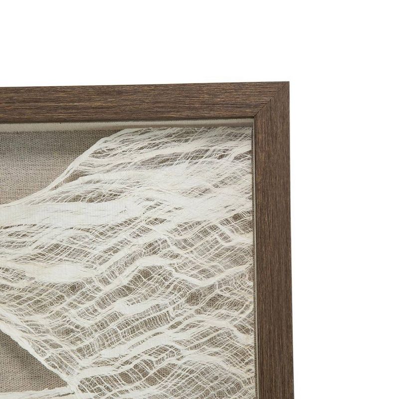 24&#34;x24&#34; Abstract Paper and Linen Framed Wall Decor White/Brown - A&#38;B Home, 3 of 6