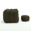 Cesicia 38.58 in-W x 31.5 in-D x 23.23 in-H Coffee Chenille Square Soft Bean Bag Seats With Footstool - 4 of 4