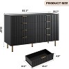 Coolmee 8 Drawer Dresser for Bedroom, Fluted Modern Chest of Drawers with Deep Drawers, Wooden Dresser Organizer for Living Room, Hallway, Kids Room - 3 of 4
