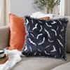 18"x18" Swarm of Bats Halloween Square Throw Pillow Black - Lush Décor: Velvet Fringe, Indoor Decoration - 4 of 4