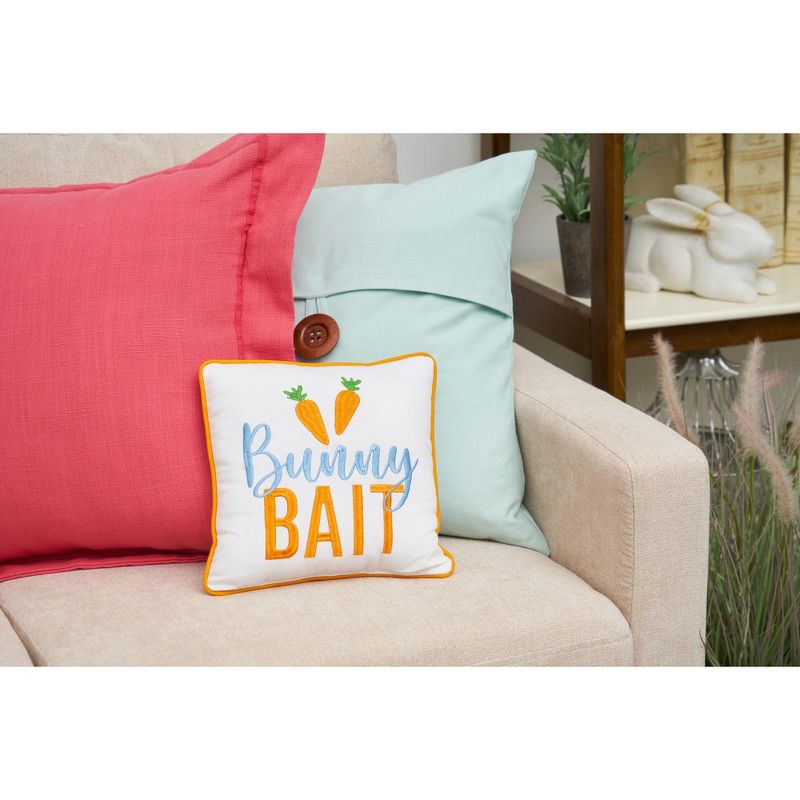 C&F Home 10" x 10" Bunny Bait Embroidered Throw Pillow, 2 of 6