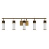 Savoy House Abel 5 - Light Vanity in  Matte Black/Warm Brass - 3 of 4