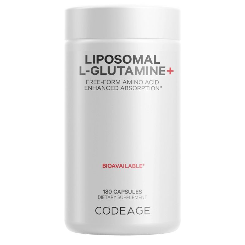 Codeage Liposomal L-Glutamine 1000mg Supplement, Free-Form Glutamine Formula, 3-Month Supply - 180ct, 1 of 9