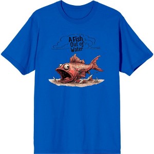 A Fish Out of Water Humor Adult Crew Neck Short Sleeve Tee - 1 of 2