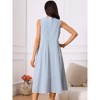 INSPIRE CHIC Women's Summer Plaid Sleeveless Square Neck Babydoll Casual with Pockets Midi Dress - 4 of 4