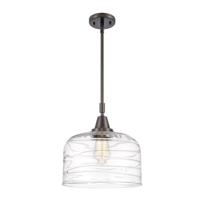 Bell - 1 Light Stem Hung Mini Pendant In Industrial Style-14.13 Inches Tall and 12 Inches Wide