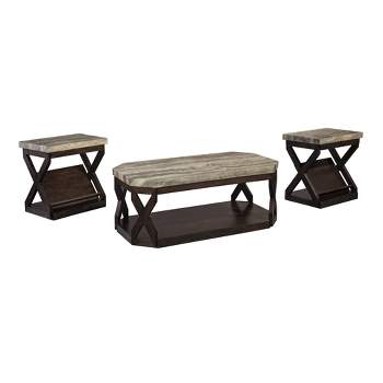 Set of 3 Radilyn Occasional Table Sets Gray/Brown - Signature Design by Ashley