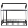 TIRAMISUBEST Metal House Bed Floor Bed with Fence and Roof Design, Twin/Full Size Montessori Bed House Floor Bed for Kids Teens - 3 of 4