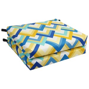 Blazing Needles, 20-inch by 19-inch Patterned Outdoor Chair Cushions (Set of 2) - 1 of 2