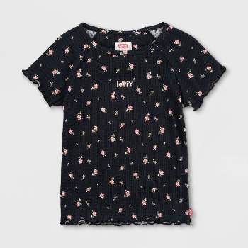 Levi's® Girls' Ruffle Hem Short Sleeve T-Shirt - Black