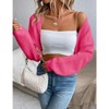 Coolmee Women's Cropped Cardigan Sweaters Long Sleeve Bolero Shrug Open Front Cardigans Rose Red S - 4 of 4